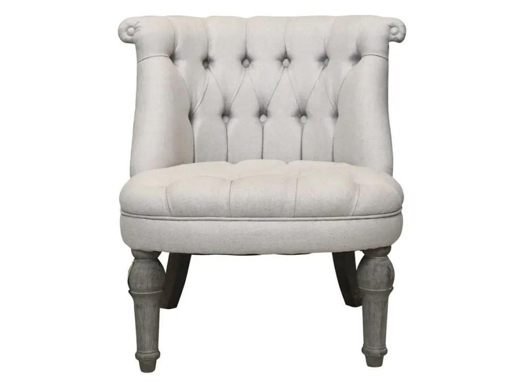 Chic Antique Franz. Sessel in Leinenstoff