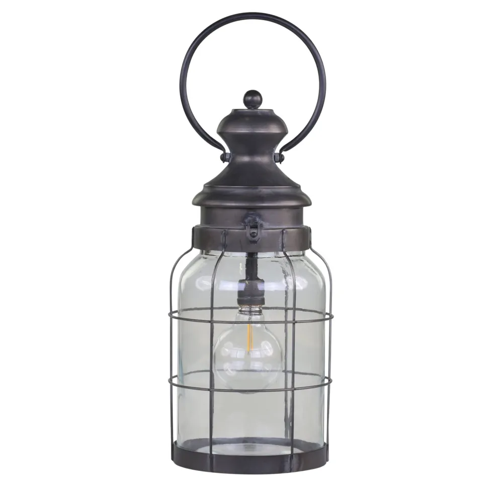 Outlet Chic Antique Franz. Stalllaterne mit Timer