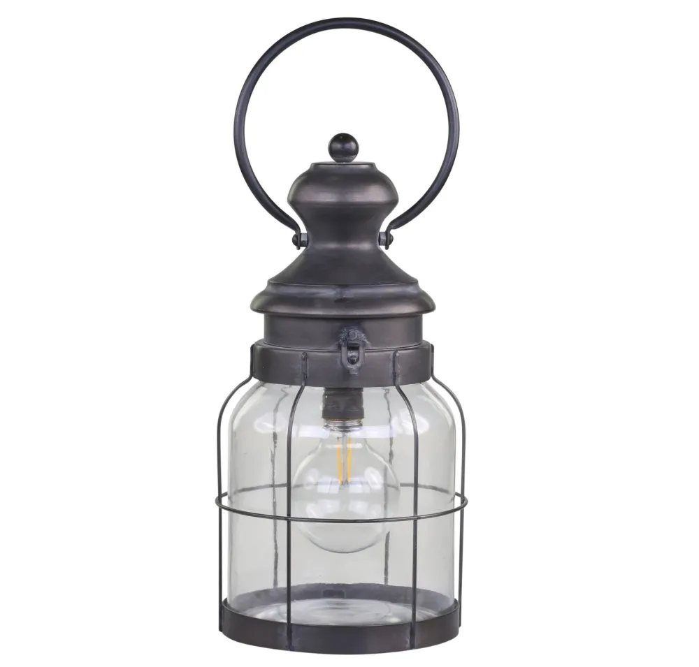Outlet Chic Antique Franz. Stalllaterne mit Timer