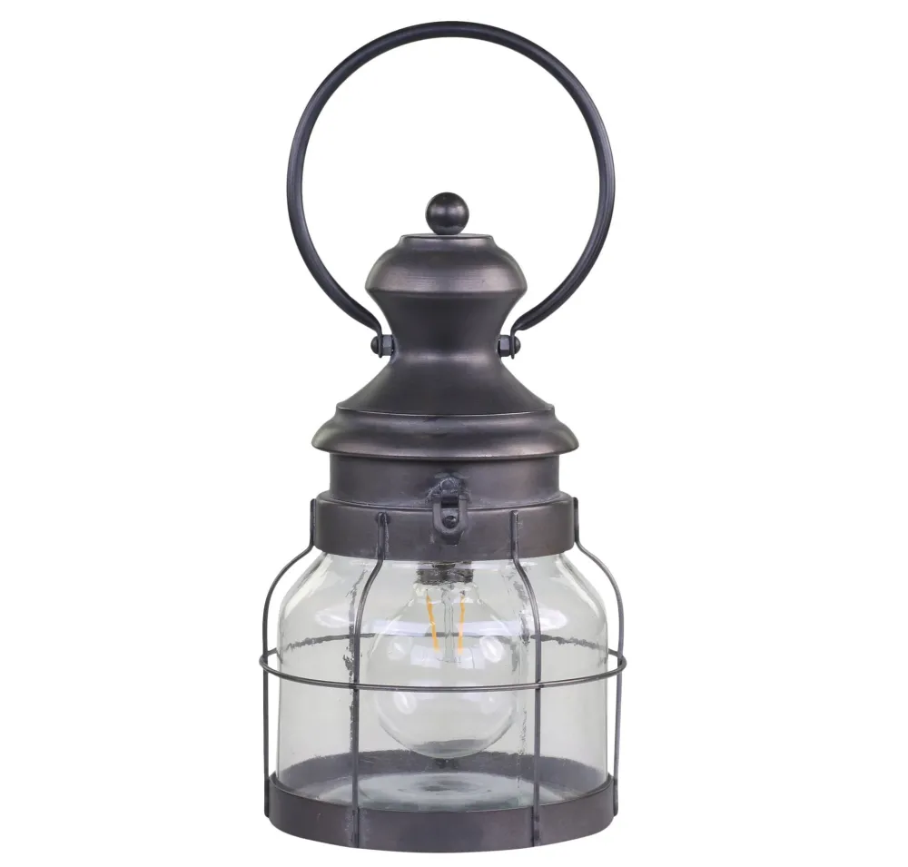 Outlet Chic Antique Franz. Stalllaterne mit Timer