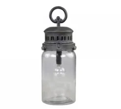Chic Antique Französische Stalllaterne inkl. Birne und Timer