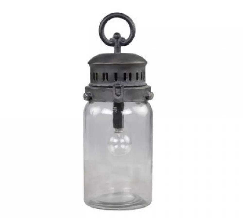 Chic Antique Französische Stalllaterne inkl. Birne und Timer