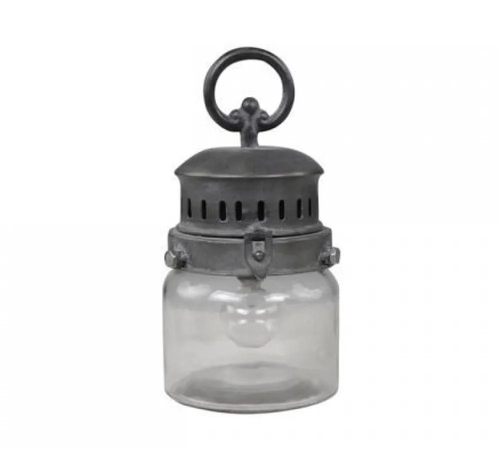 Chic Antique Französische Stalllaterne inkl. Birne und Timer