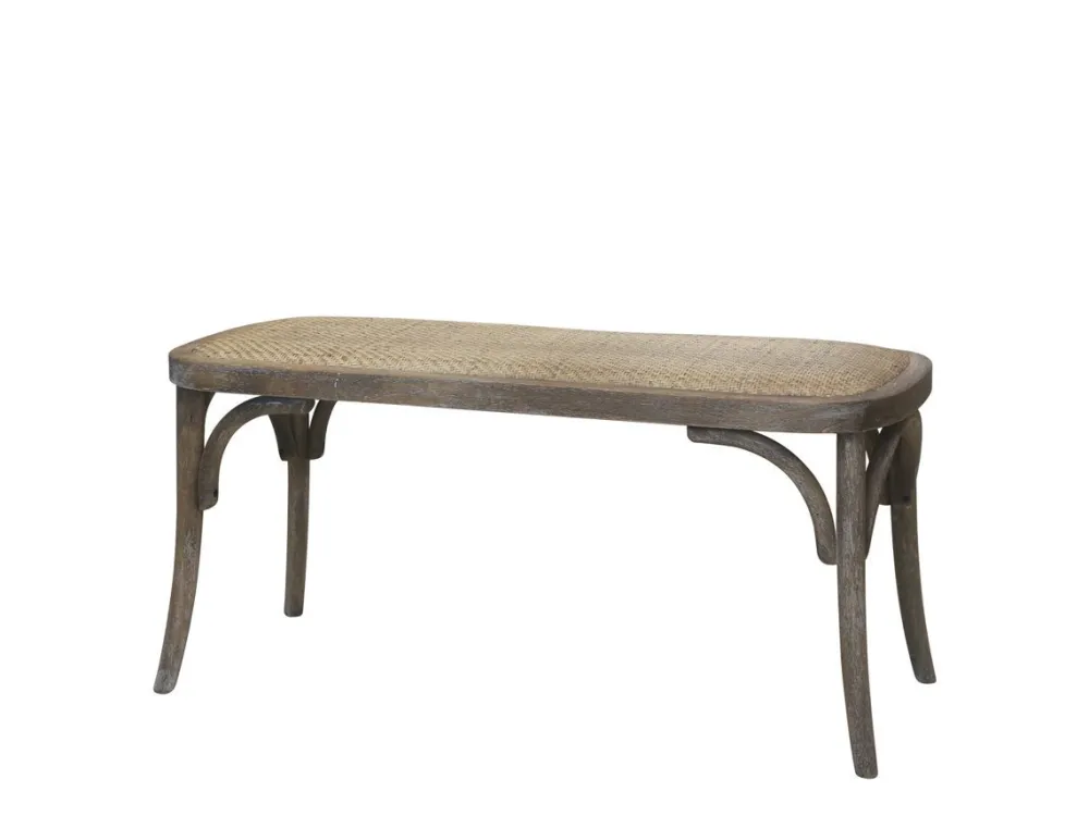 Outlet Chic Antique Französische Sitzbank aus Rattan