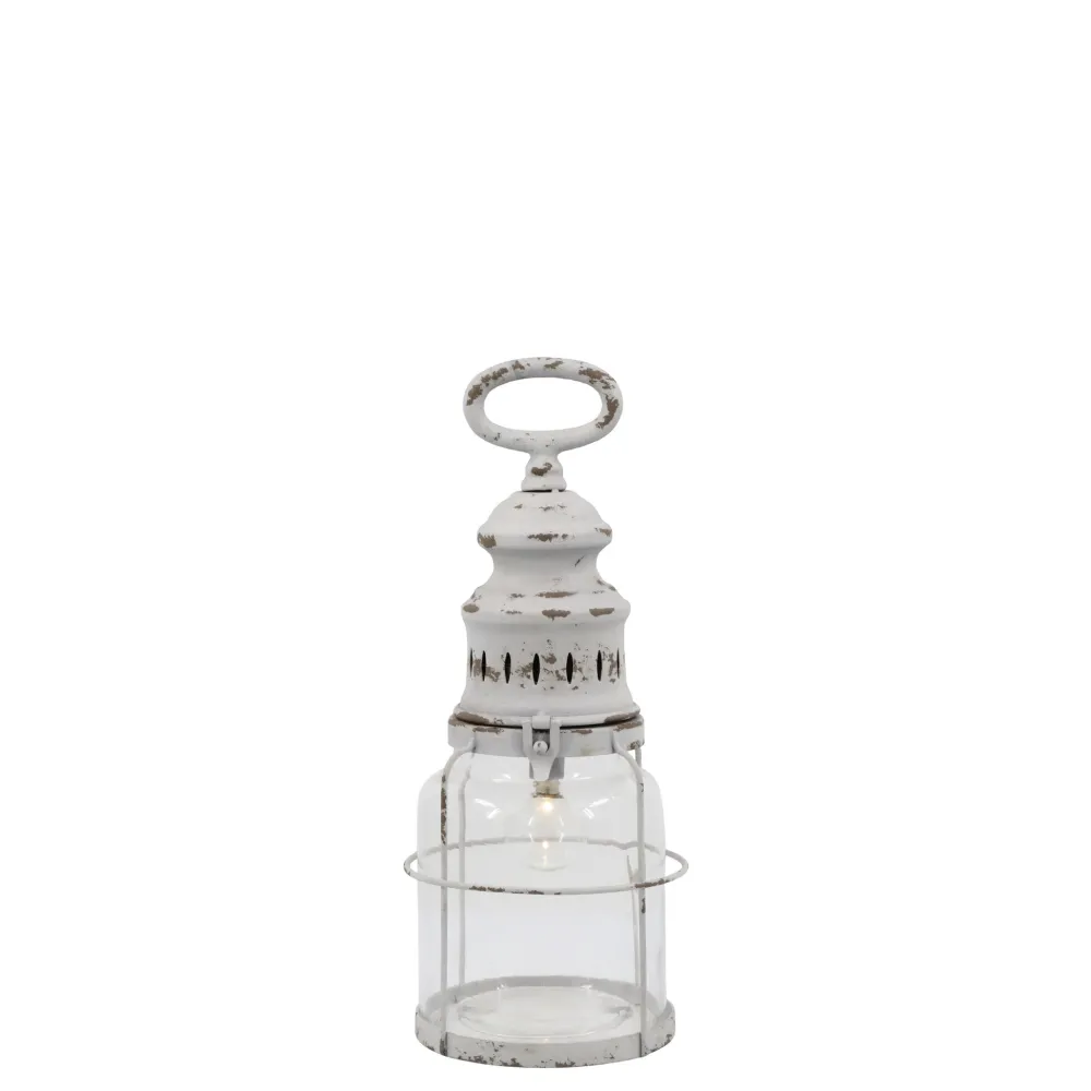 Chic Antique Französische Stalllaterne inkl. Birne & Timer