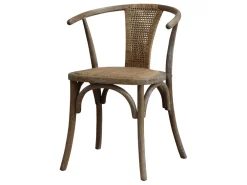 New Chic Antique Französischer Essstuhl Flechtsitz
