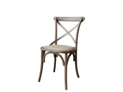 Discount Chic Antique Französischer Esstischstuhl mit Geflechtsitz