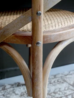 Discount Chic Antique Französischer Esstischstuhl mit Geflechtsitz