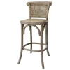 Hot Chic Antique Französischer Barhocker mit Sitz und Rückenlehne