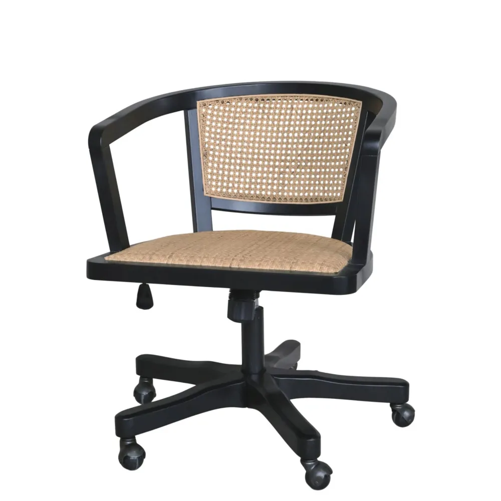 Clearance Chic Antique Französischer Bürostuhl mit Geflechtsitz