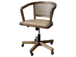Clearance Chic Antique Französischer Bürostuhl mit Geflechtsitz