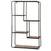Chic Antique Französisches Metall Regal mit Holzablagen