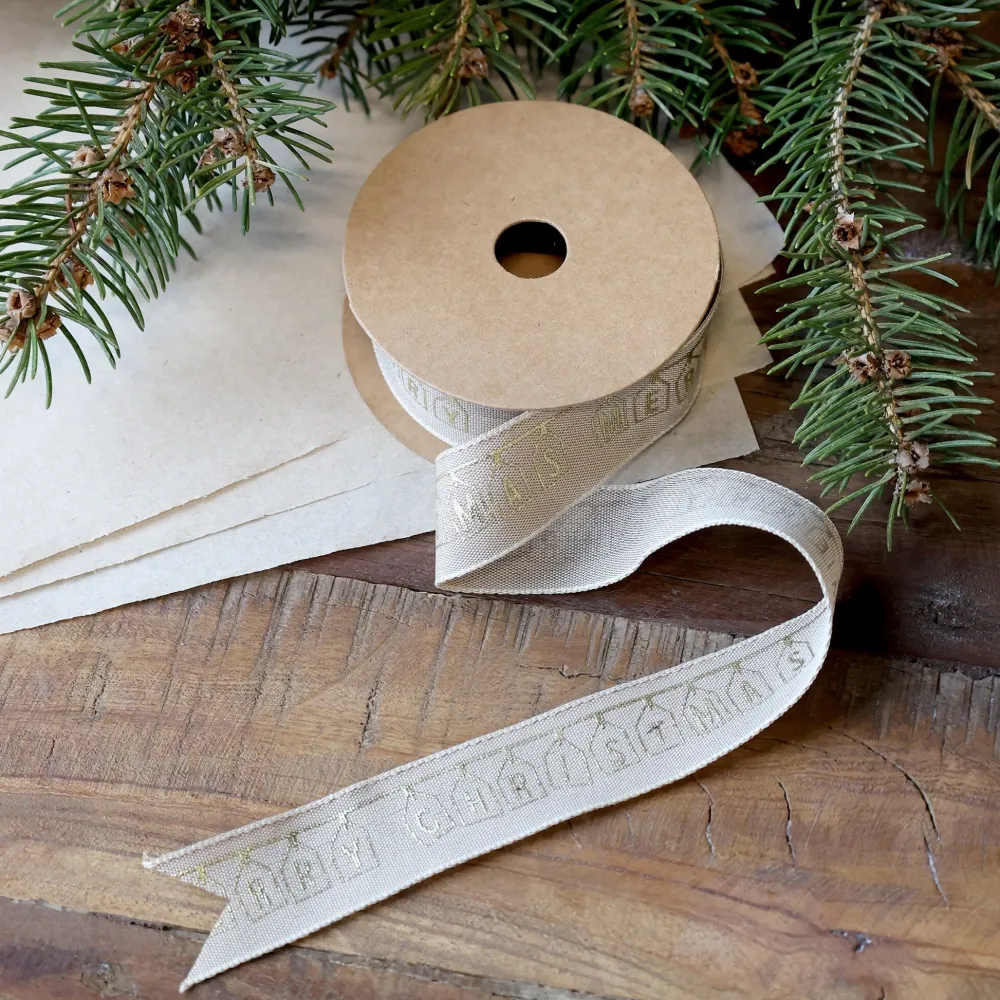 Online Chic Antique Geschenkband mit Merry Christmas