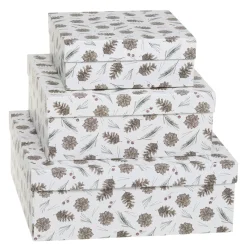 Chic Antique Geschenkbox 3er-Set mit Zapfen