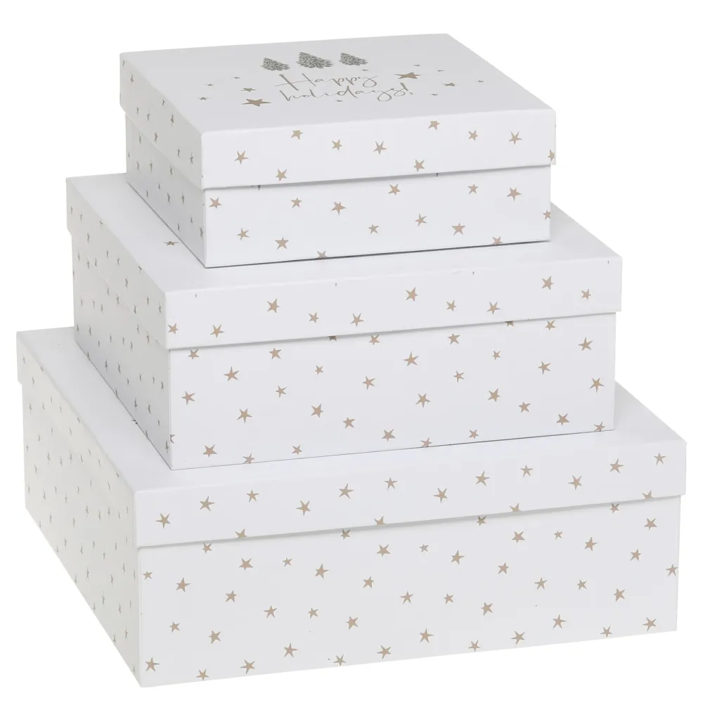 New Chic Antique Geschenkbox 3er-Set mit Sternen