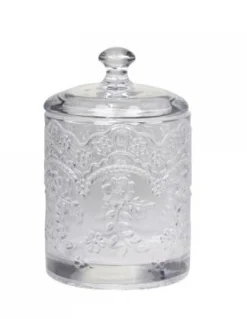 Outlet Chic Antique Glas Behälter mit Muster und Deckel