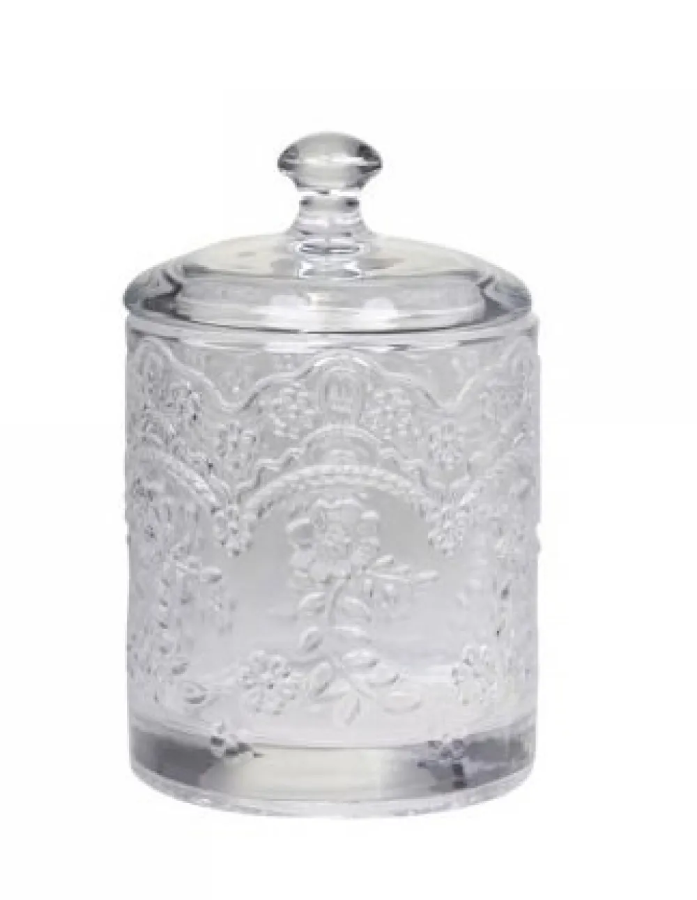 Outlet Chic Antique Glas Behälter mit Muster und Deckel