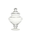 Discount Chic Antique Glasgefäß mit Deckel auf Fuß