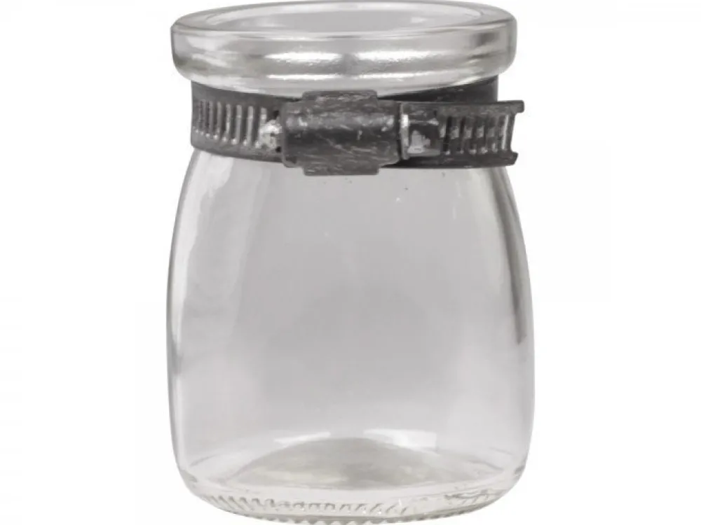 Chic Antique Glasvase Eisenverschluss