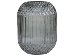 Best Chic Antique Glasvase kariert mit Rillen
