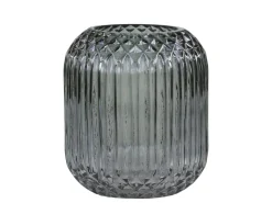 Best Chic Antique Glasvase kariert mit Rillen