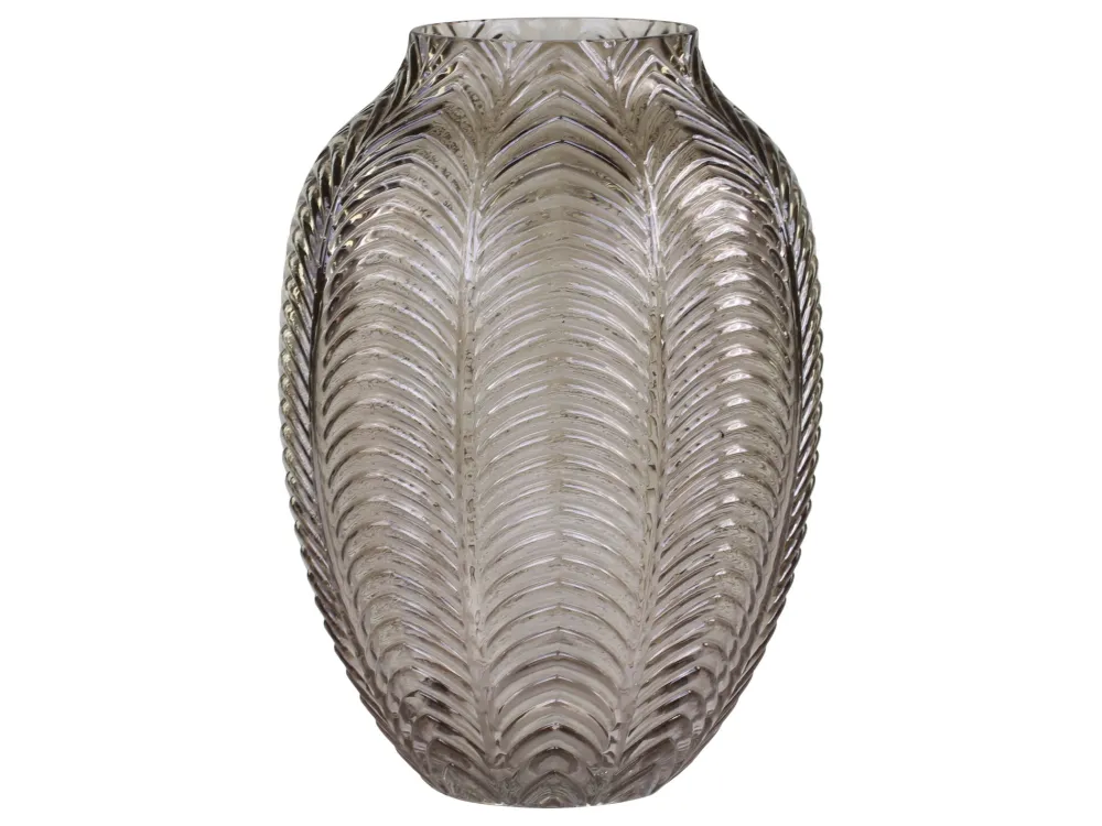 Outlet Chic Antique Glasvase mit Blattmuster