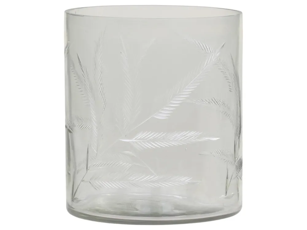 Best Chic Antique Gläsernes Hurricane mit Schliff