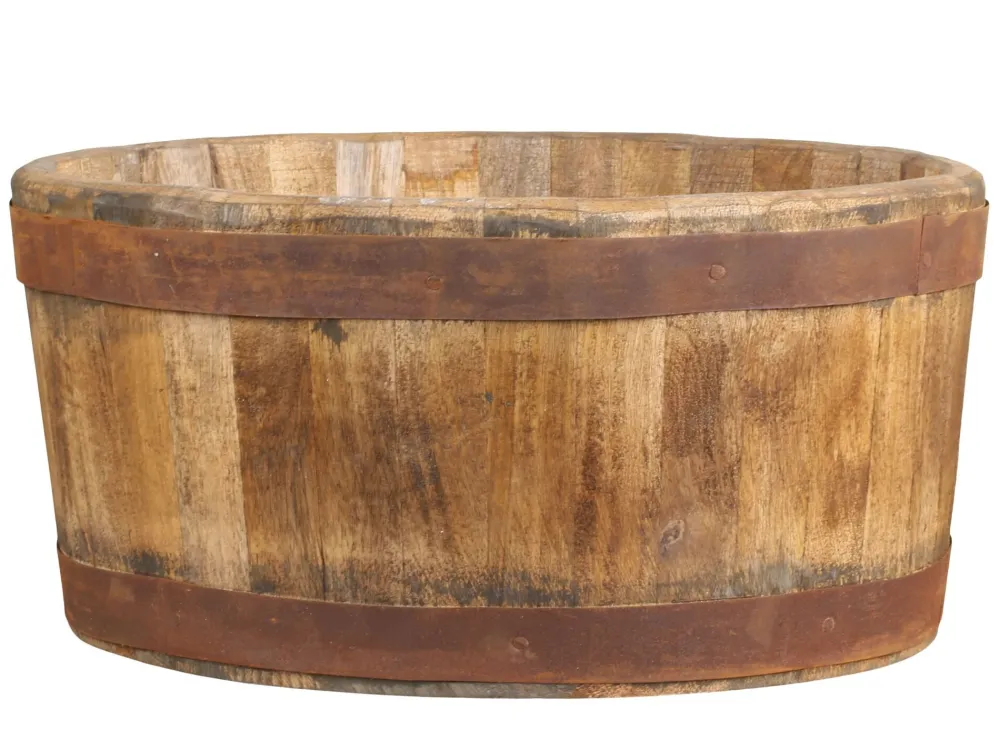 Outlet Chic Antique Grimaud alte Holzwanne