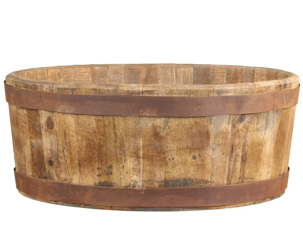 Outlet Chic Antique Grimaud alte Holzwanne