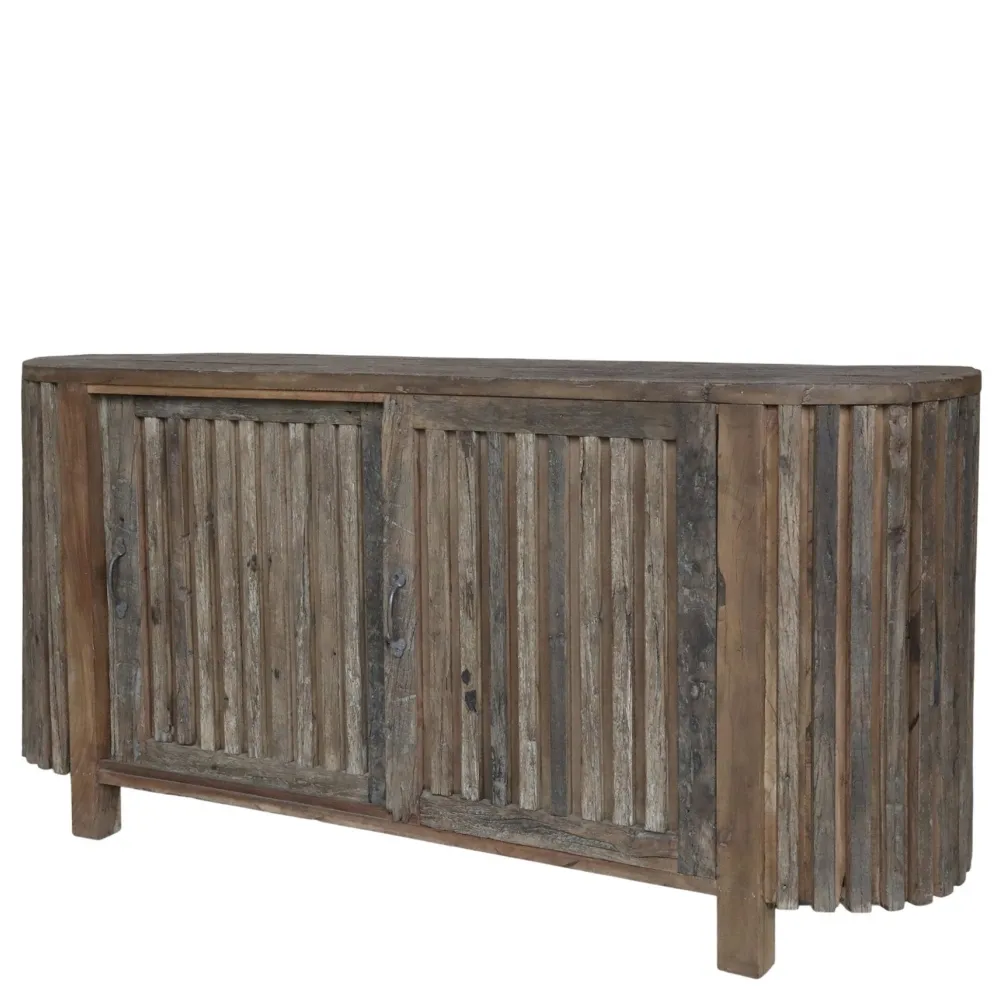 Outlet Chic Antique Grimaud Kommode mit Rillen und Schiebetüren