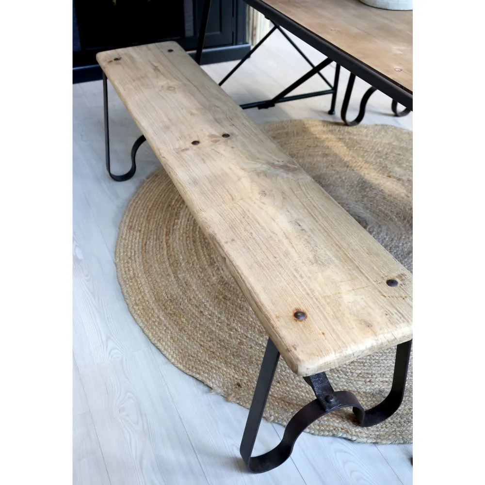 Sale Chic Antique Grimaud Sitzbank mit Beinen aus Eisen