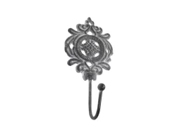 New Chic Antique Haken mit Dekor antik grau