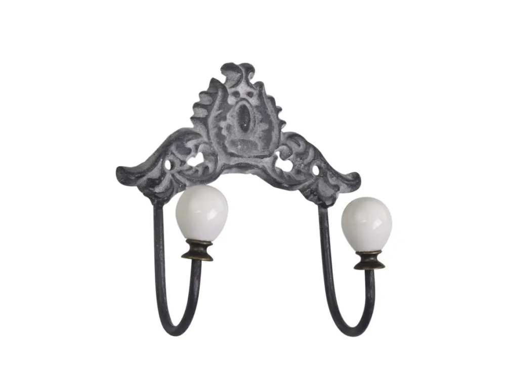 Clearance Chic Antique Hakenleiste mit Porzellangriffen