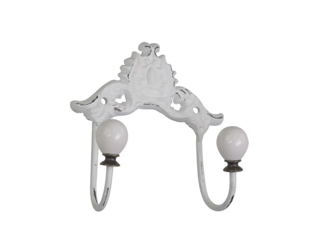 Clearance Chic Antique Hakenleiste mit Porzellangriffen