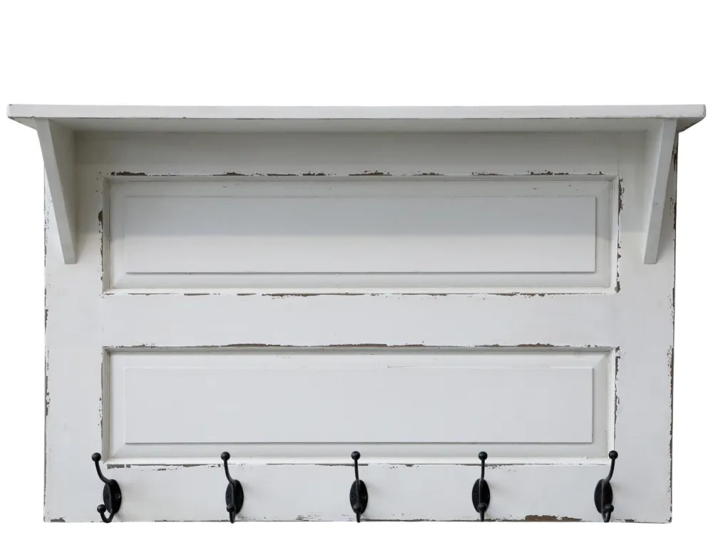 Best Chic Antique Hakenleiste mit Regal und 5 Haken