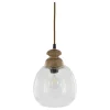 Best Chic Antique Hängelampe, Lampe mit Holzzierhülse