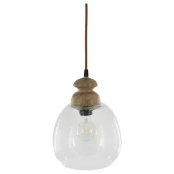 Best Chic Antique Hängelampe, Lampe mit Holzzierhülse
