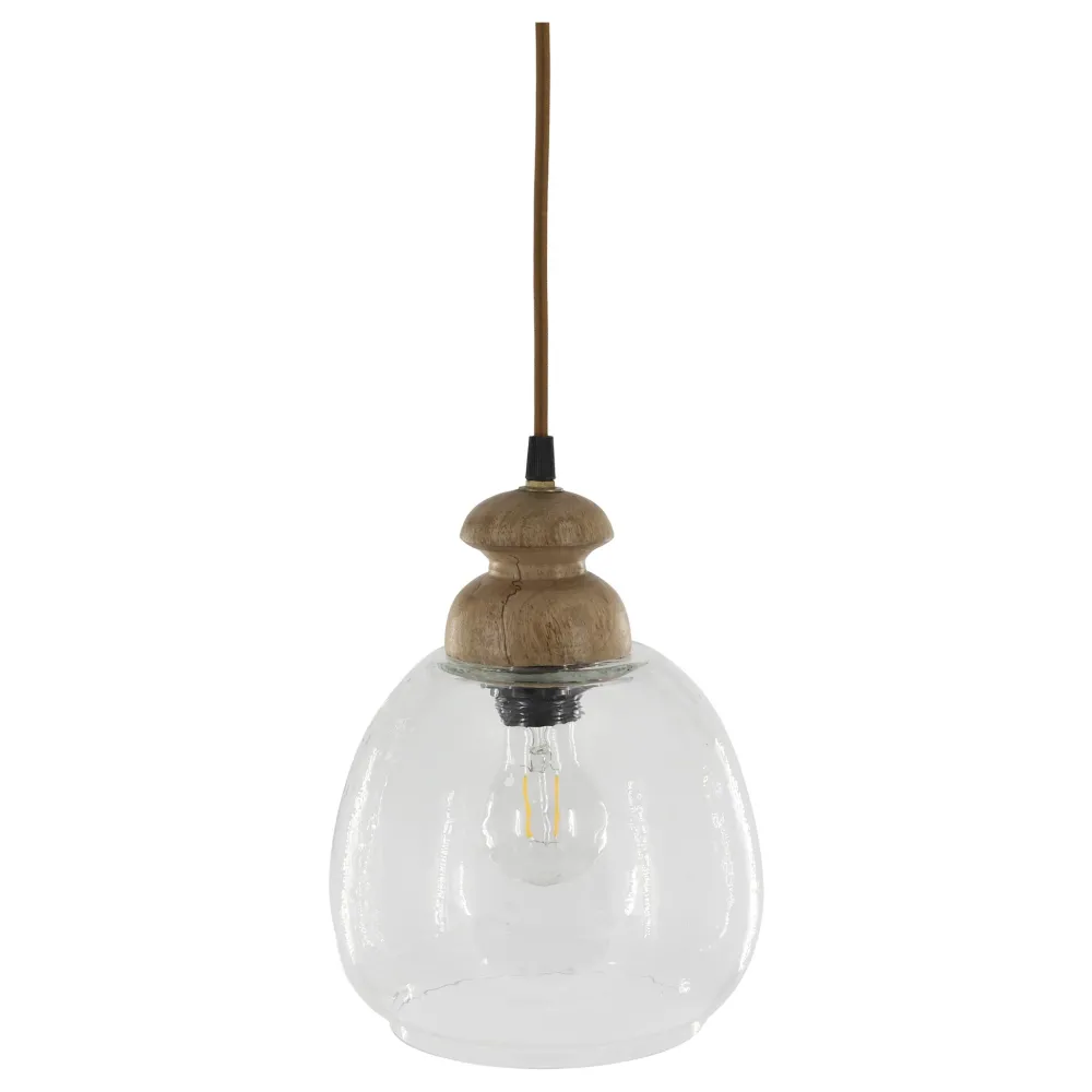 Best Chic Antique Hängelampe, Lampe mit Holzzierhülse