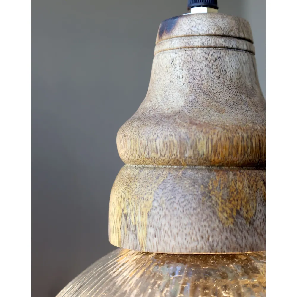 Online Chic Antique Hängelampe mit Holzzierhülse