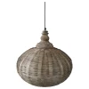 Discount Chic Antique Hängelampe oval aus Rattangeflecht