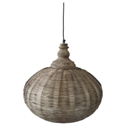 Discount Chic Antique Hängelampe oval aus Rattangeflecht