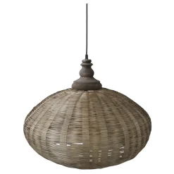 Discount Chic Antique Hängelampe oval aus Rattangeflecht