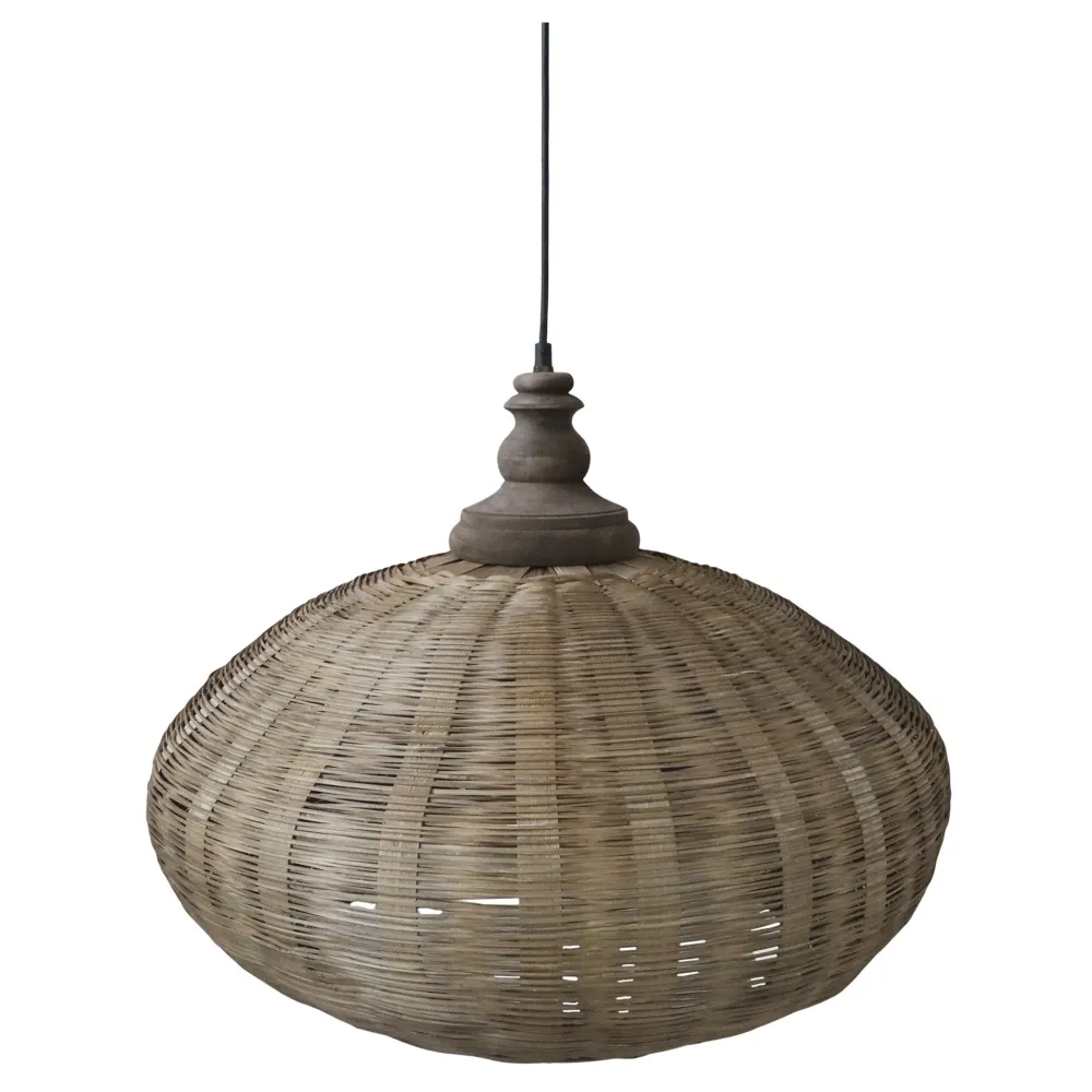 Discount Chic Antique Hängelampe oval aus Rattangeflecht