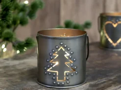 New Chic Antique Hurricane Windlicht mit Dekor