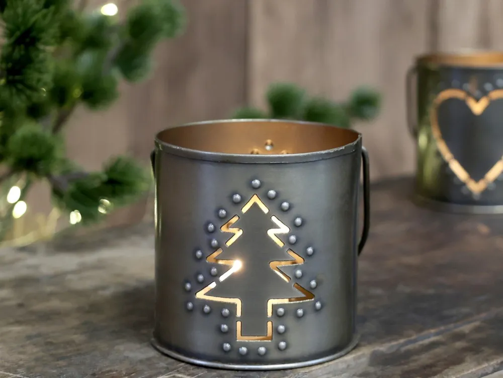 New Chic Antique Hurricane Windlicht mit Dekor