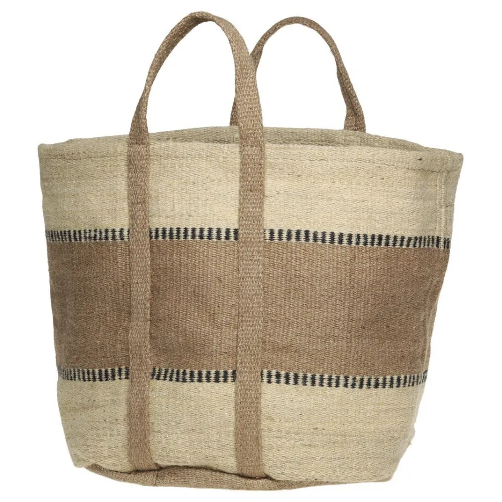 Best Chic Antique Jute Korbtasche mit Henkel