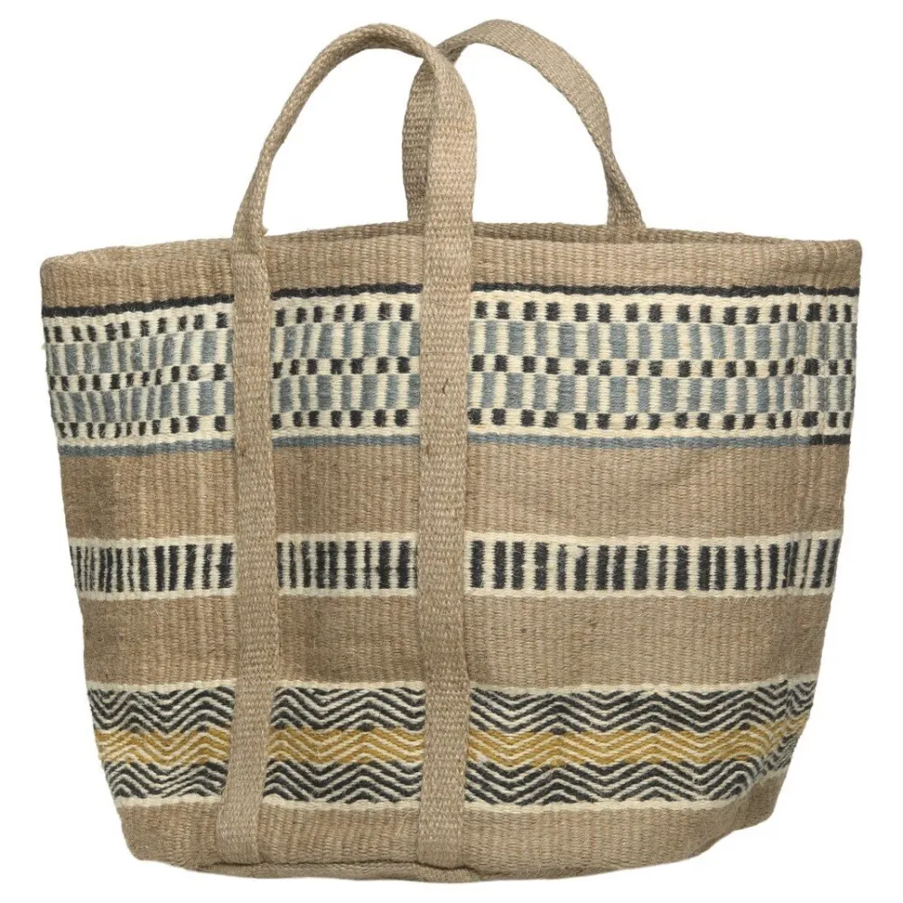 Best Chic Antique Jute Korbtasche mit Henkel