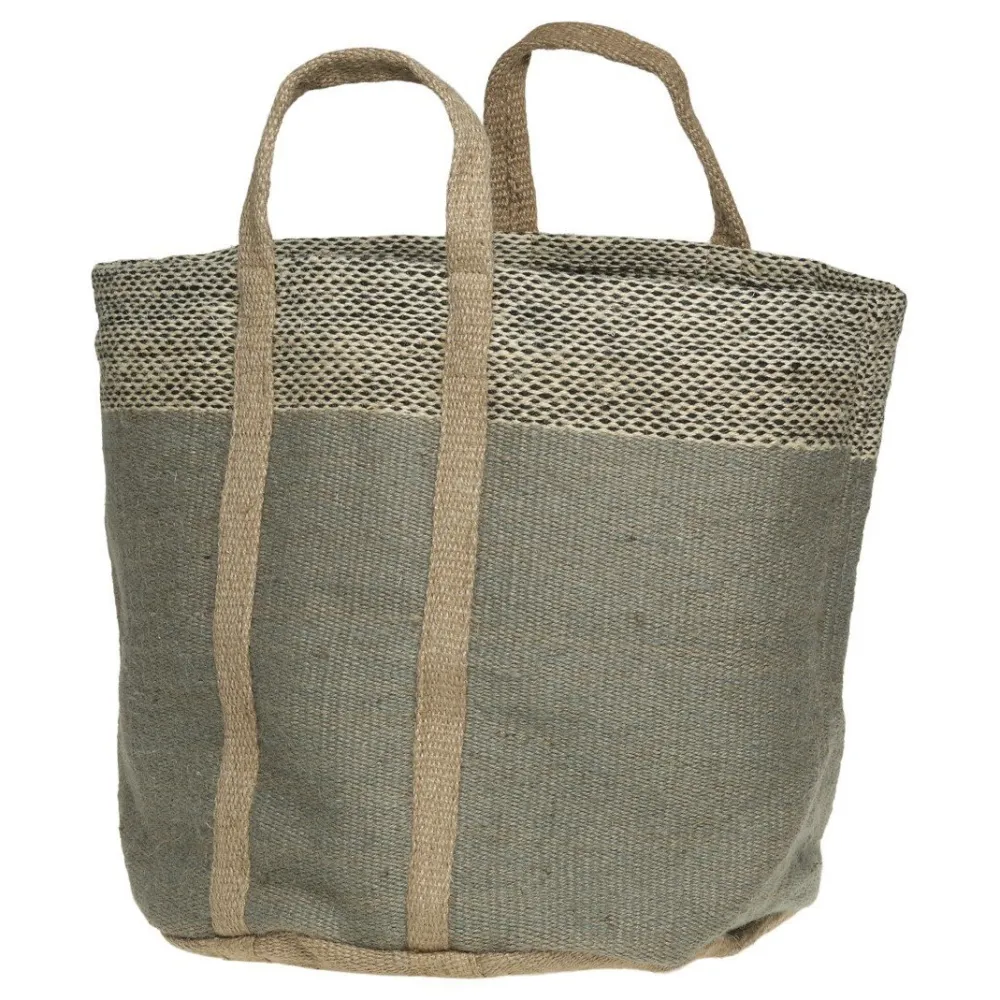 Best Chic Antique Jute Korbtasche mit Henkel