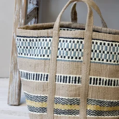Best Chic Antique Jute Korbtasche mit Henkel