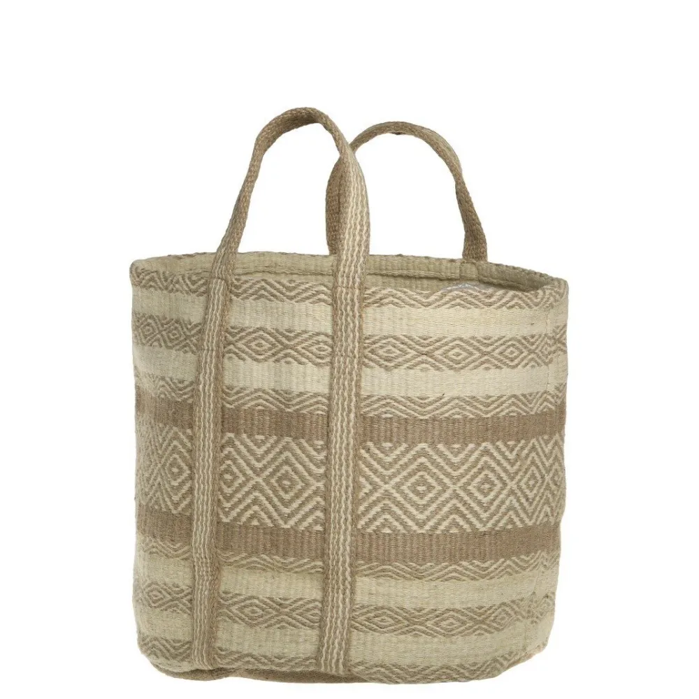 Best Chic Antique Jute Korbtasche mit Henkel